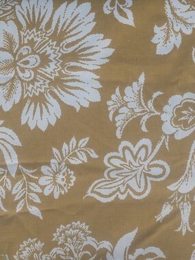 Waverly Heirloom Bonded Screen Print Fabric Gold Upholstery